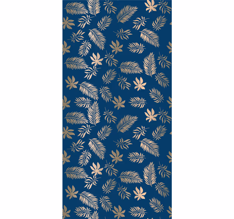 Floral ornament wallpaper african blue flower design - TenStickers