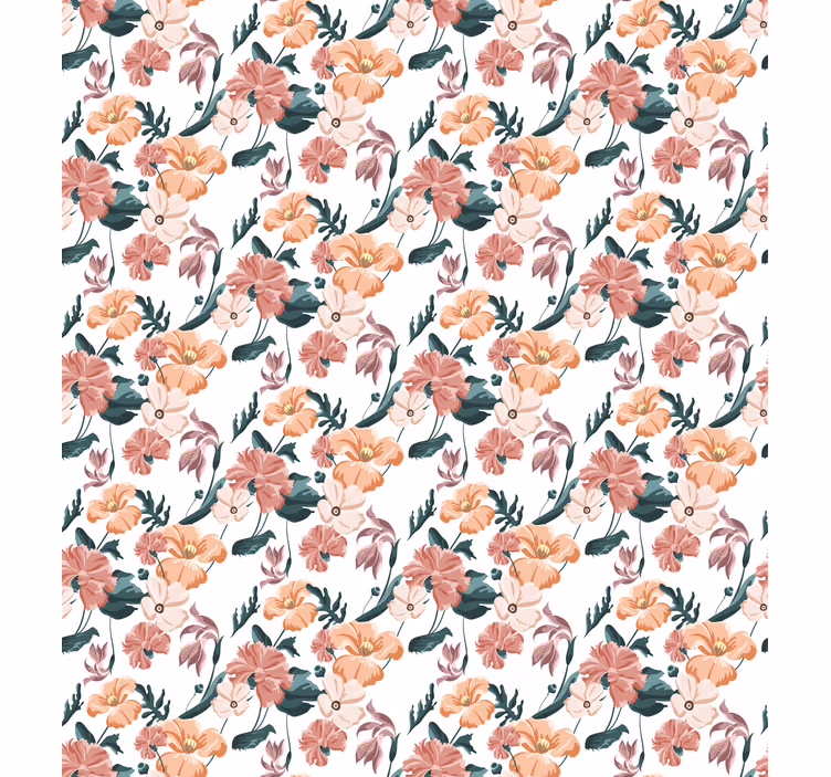 Floral ornament wallpaper flowerprint 'ziedi' white - TenStickers