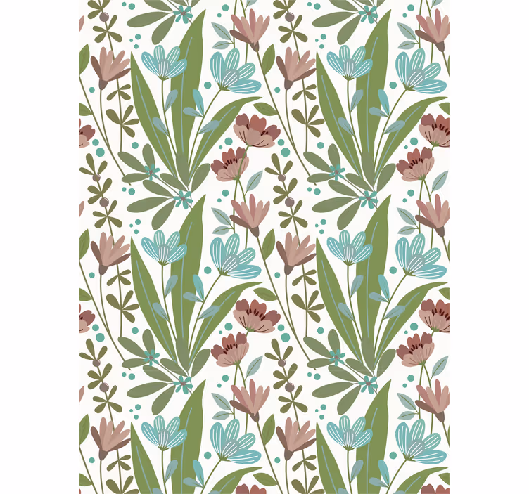 Floral ornament wallpaper in granny chic style - TenStickers