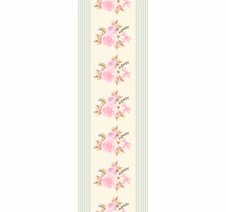 Bedroom wallpaper in french provincial striped floral - TenStickers
