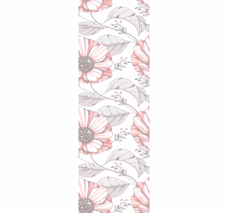 Bedroom wallpaper in elegant pink magnolia design - TenStickers