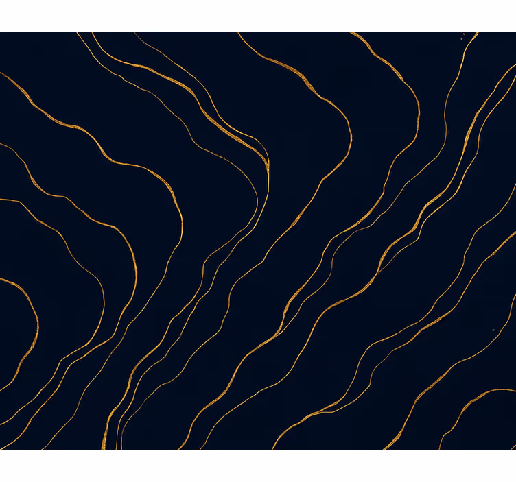Bedroom wallpaper dark blue and gold marble - TenStickers