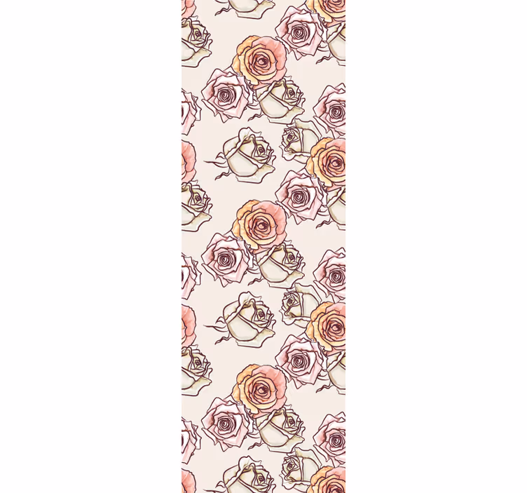 Bedroom wallpaper roses pattern english design - TenStickers