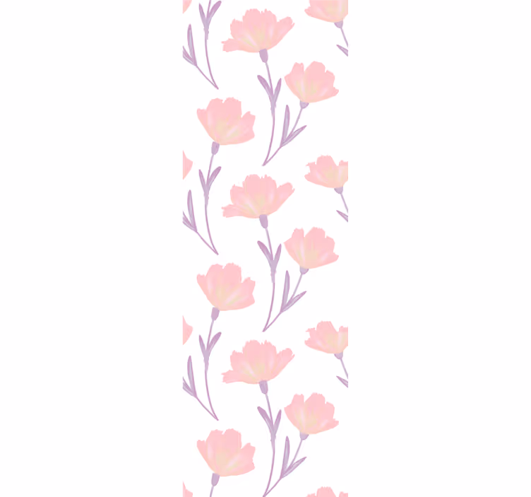 Bedroom wallpaper with minimalistic watercolor wildflowers - TenStickers