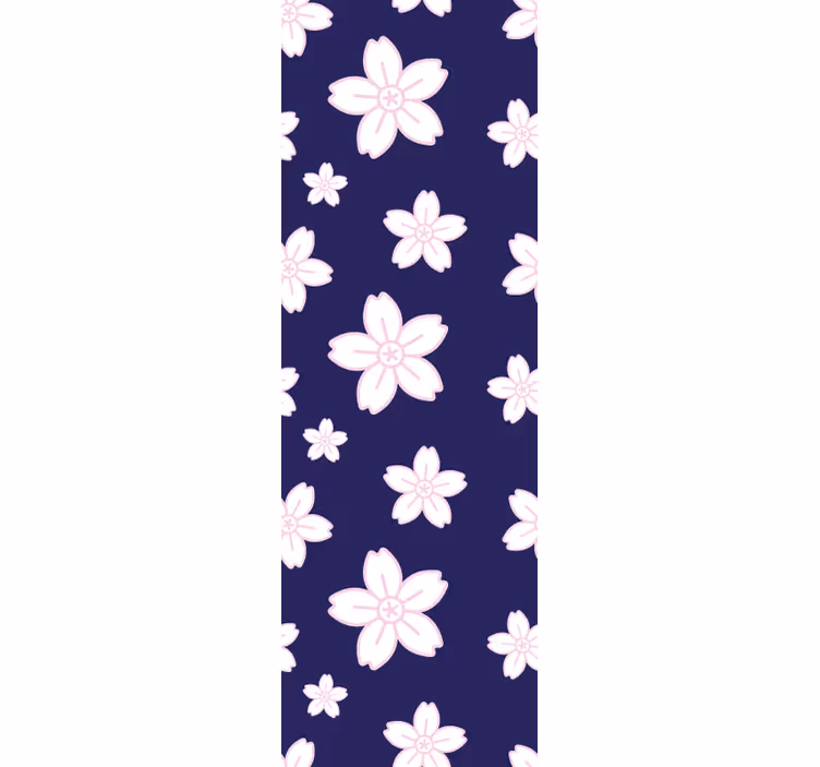 Bedroom wallpaper vintage plum blossom blue design - TenStickers