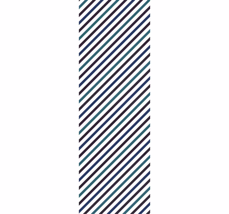 Bedroom wallpaper in blue diagonal stripes - TenStickers