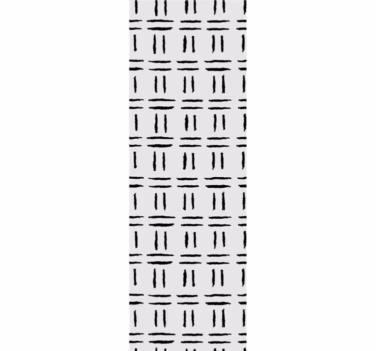 Bedroom wallpaper with grid ink brush pattern - TenStickers