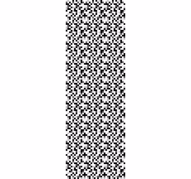 Bedroom wallpaper with black and white squared pattern - TenStickers