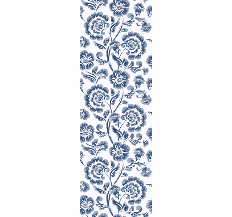 Bedroom wallpaper blue flowers grandmillenial pattern - TenStickers
