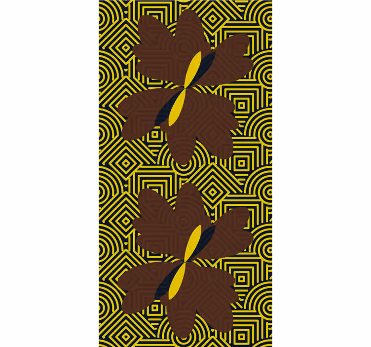 Bedroom wallpaper in african style brown and yellow - TenStickers