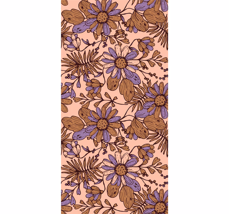 Bedroom wallpaper in african style brown floral design - TenStickers