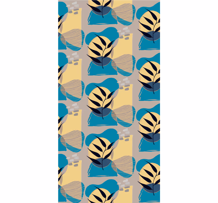 Bedroom wallpaper in african style blue abstract design - TenStickers