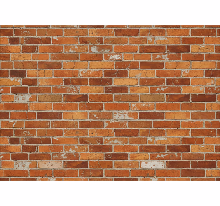 Industrial wallpaper orange brick design - TenStickers