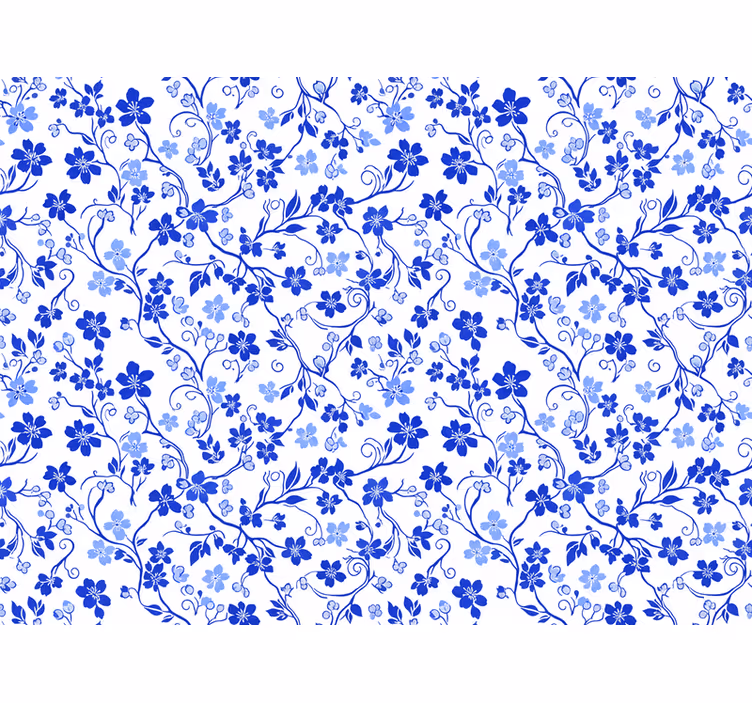 Flower wallpaper blue cherry blossom - TenStickers