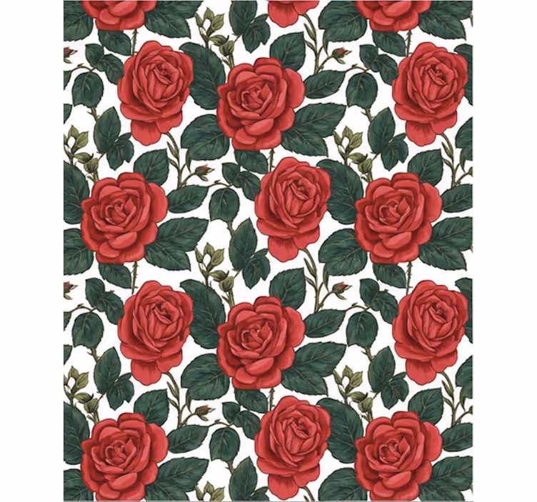 Flower wallpaper red roses design - TenStickers