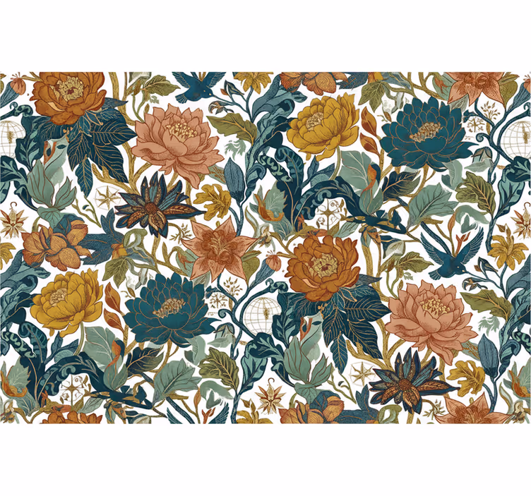 Flower wallpaper travel-inspired living walls - TenStickers