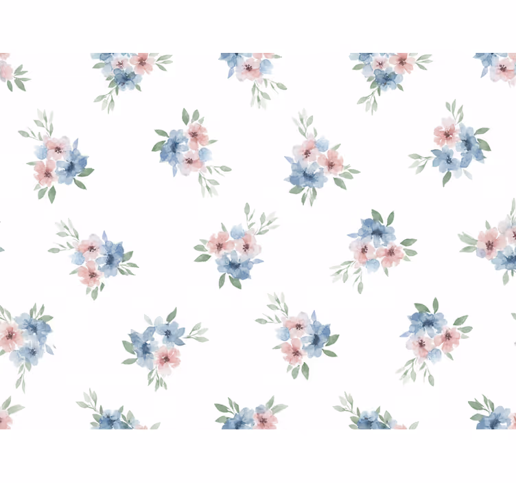 Flower wallpaper small flowers in watercolor - TenStickers