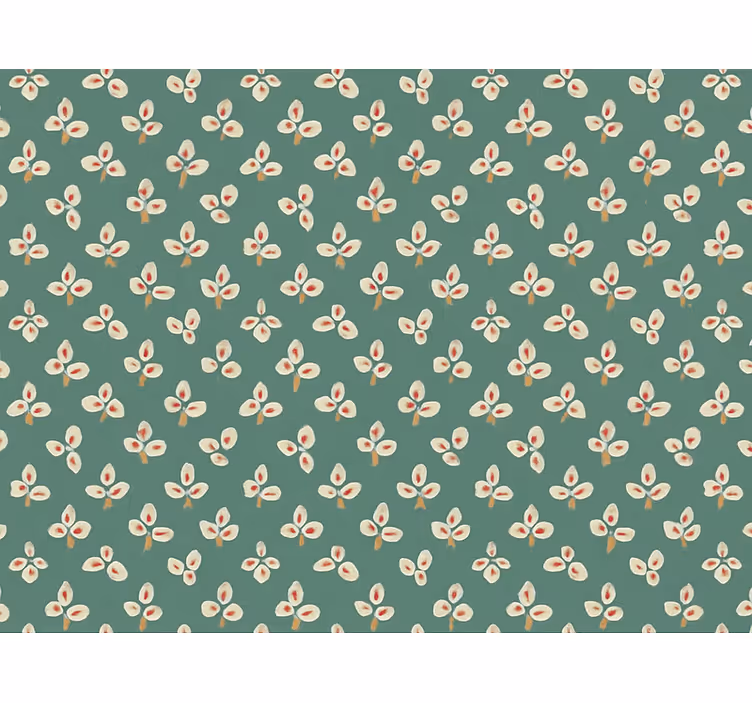 Abstract wallpaper muted teal pressed petals - TenStickers