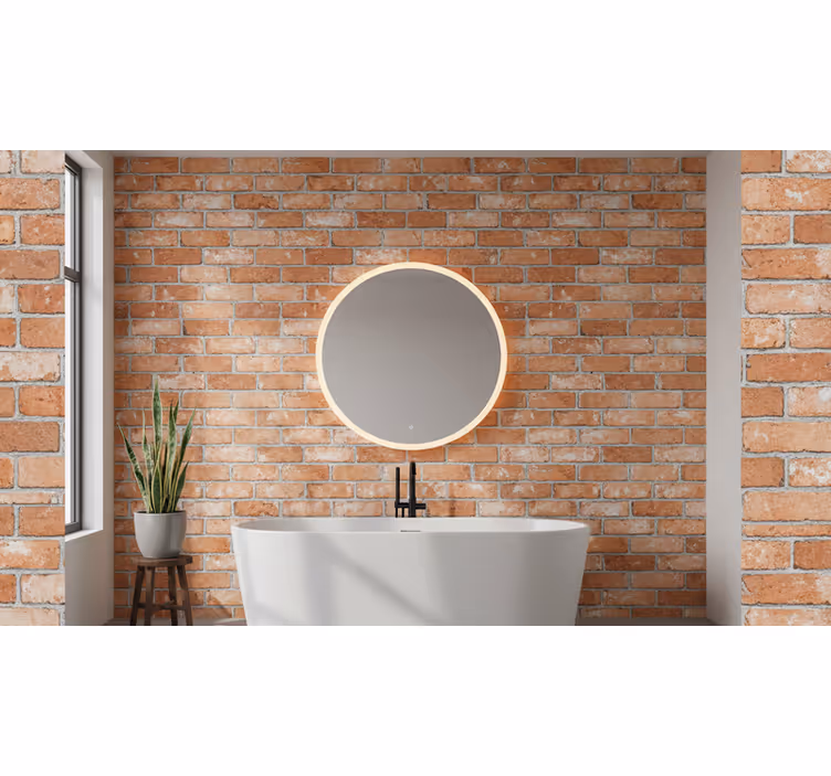 Stone wallpaper cold orange bricks - TenStickers