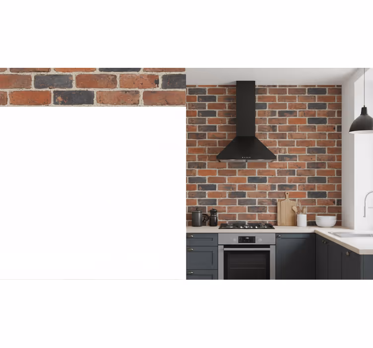 Stone wallpaper realistic brick design - TenStickers