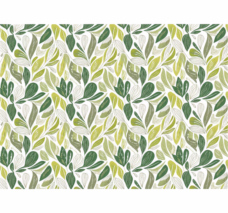 Leaf wallpaper green and beige design b0d2xrylf2 - TenStickers