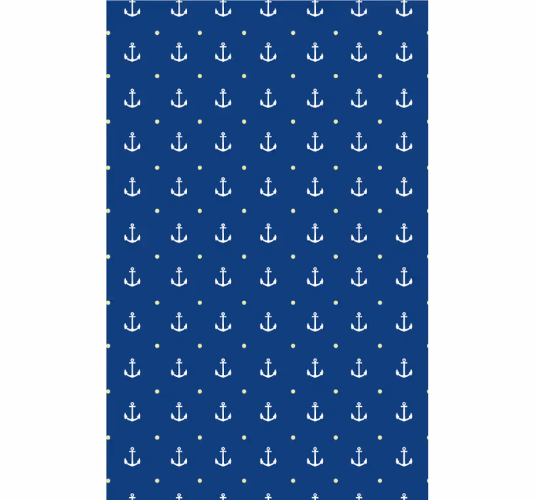 Blue wallpaper with nautical anchors design - TenStickers