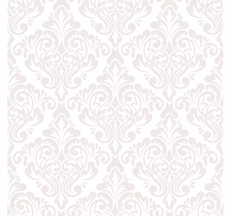 White wallpaper white damask design - TenStickers