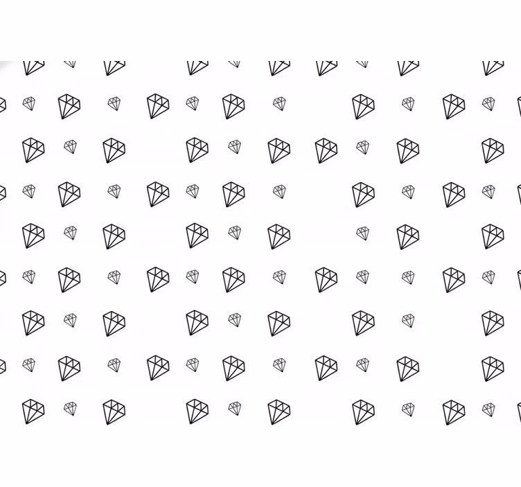 White wallpaper with black diamond pattern - TenStickers