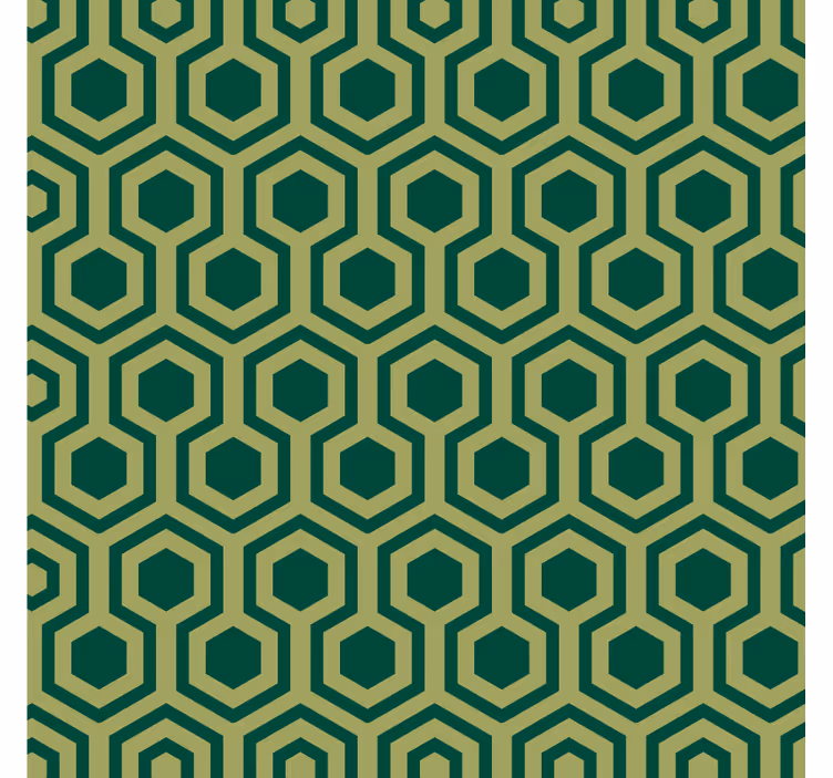 Green wallpaper vintage green hexagon tiles - TenStickers