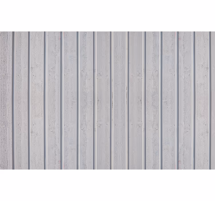 Gray wallpaper with white wood planks - TenStickers