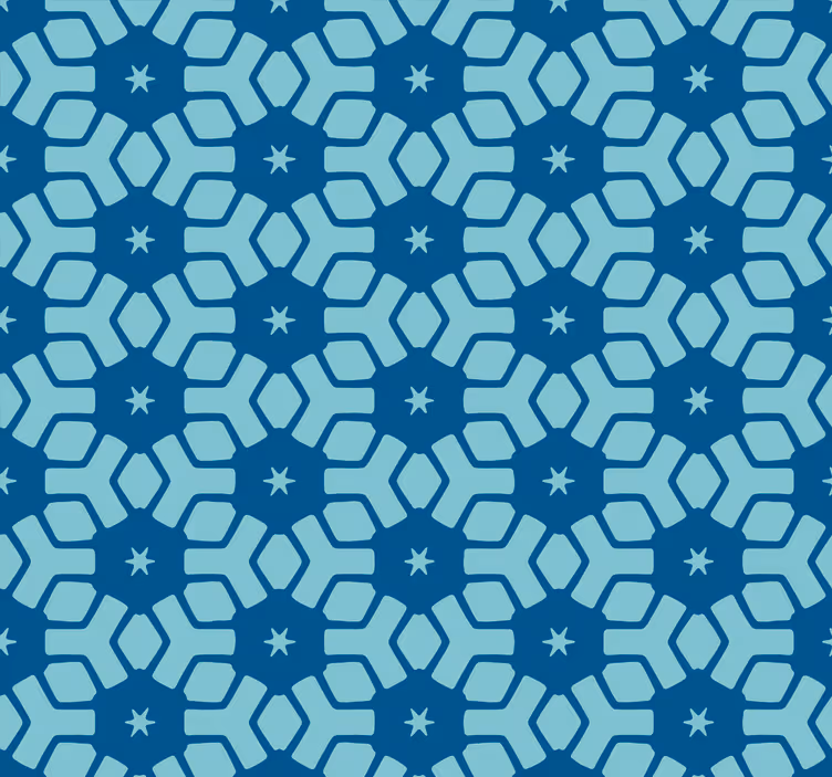 Blue tiles wallpaper bathroom - TenStickers