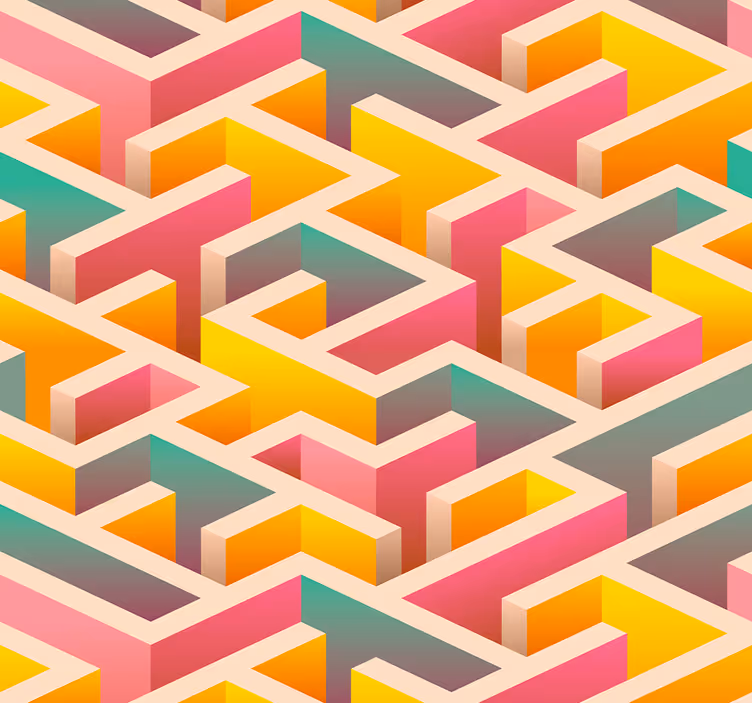 Geometric Interlock geometric wallpaper - TenStickers