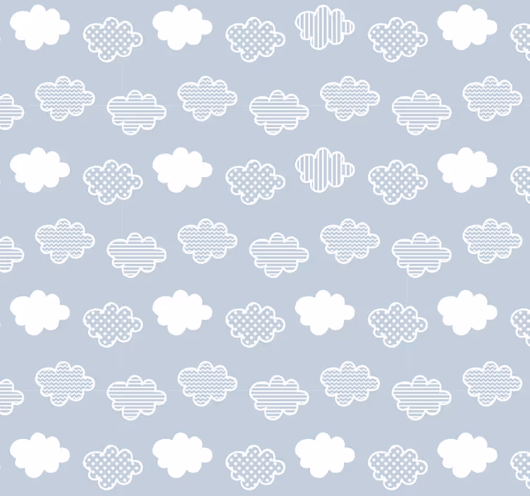 Blue Clouds Textured Wallpaper - TenStickers