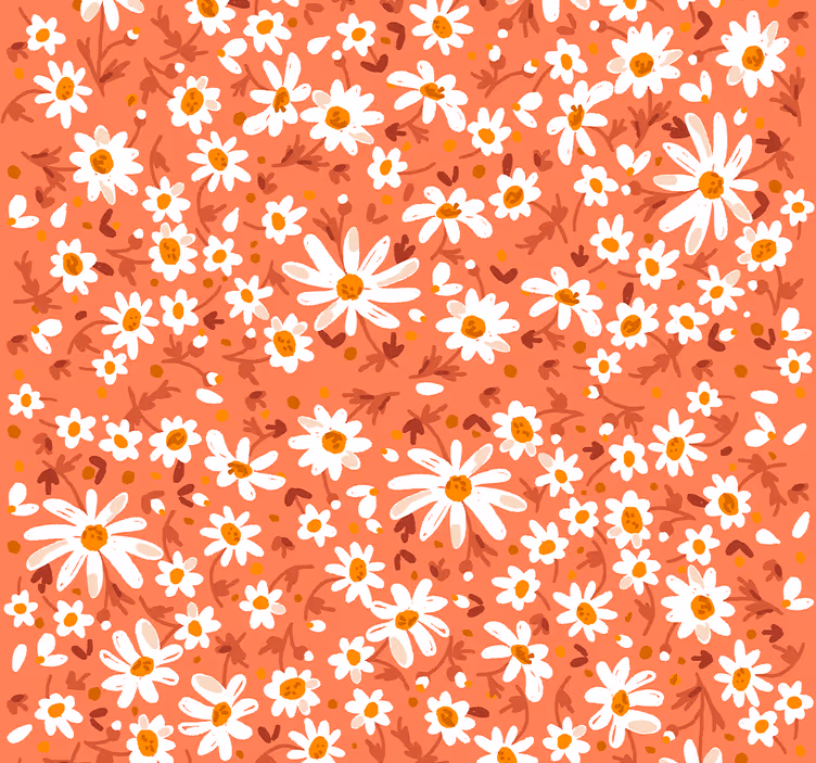 70's daisy pattern Flower Wallpaper - TenStickers