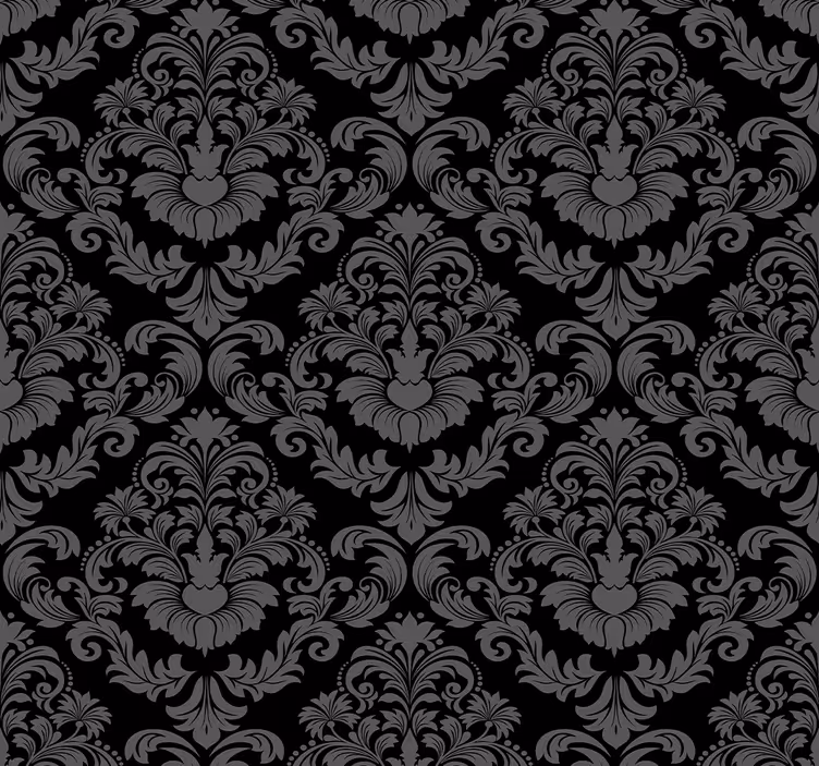 Black wall and figures Ornamental Wallpaper - TenStickers