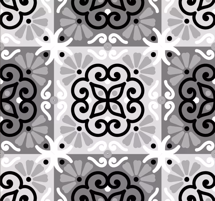 Ornate Tile Pattern tile wallpaper - TenStickers