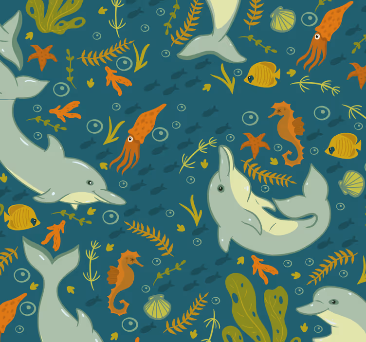 Underwater Fauna animal wallpaper - TenStickers