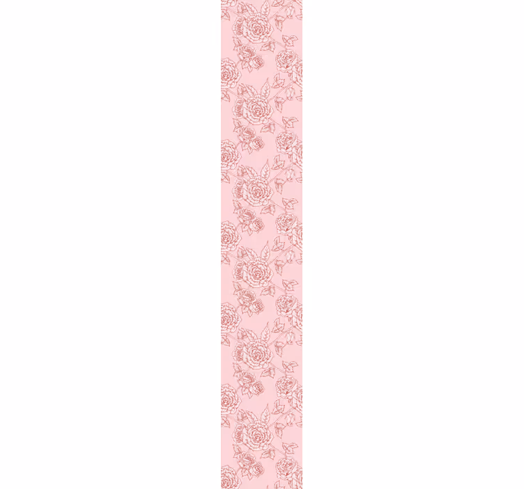 Rose Sketch Pattern flower wallpaper - TenStickers