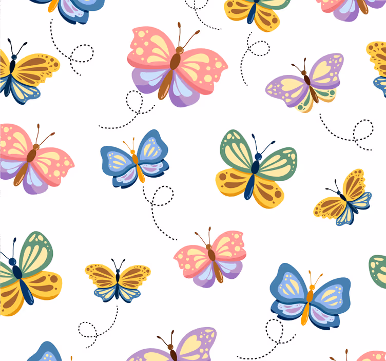Butterfly Pattern butterfly wallpaper - TenStickers