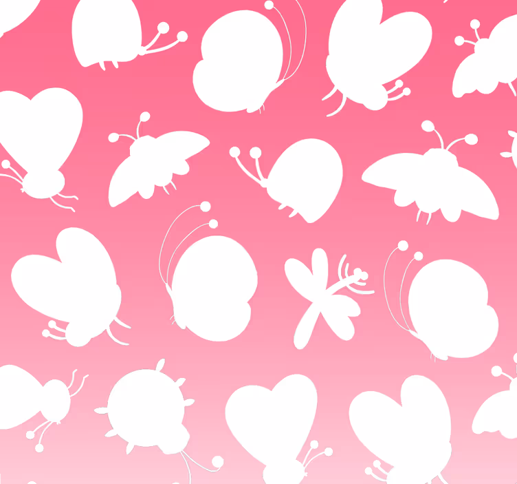 Butterflies with pink degradation wallpaper - TenStickers