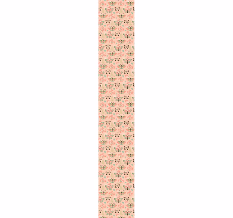 Pink Butterfly Floral Wallpaper - TenStickers