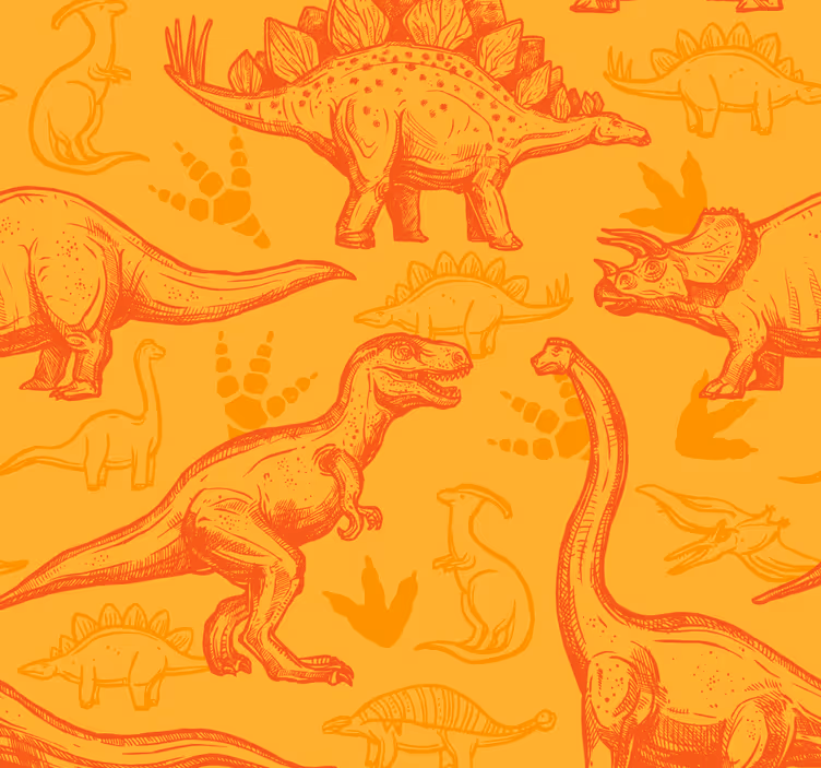 Dinosaur Cartoon dinosaurs wallpaper - TenStickers
