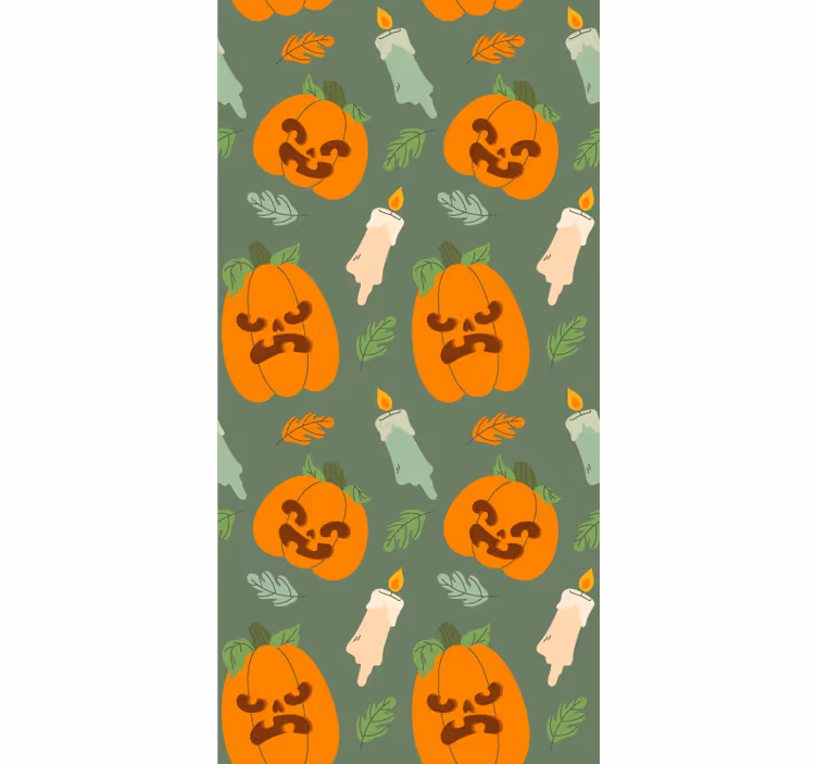 Spooky Pumpkin Design halloween wallpaper - TenStickers