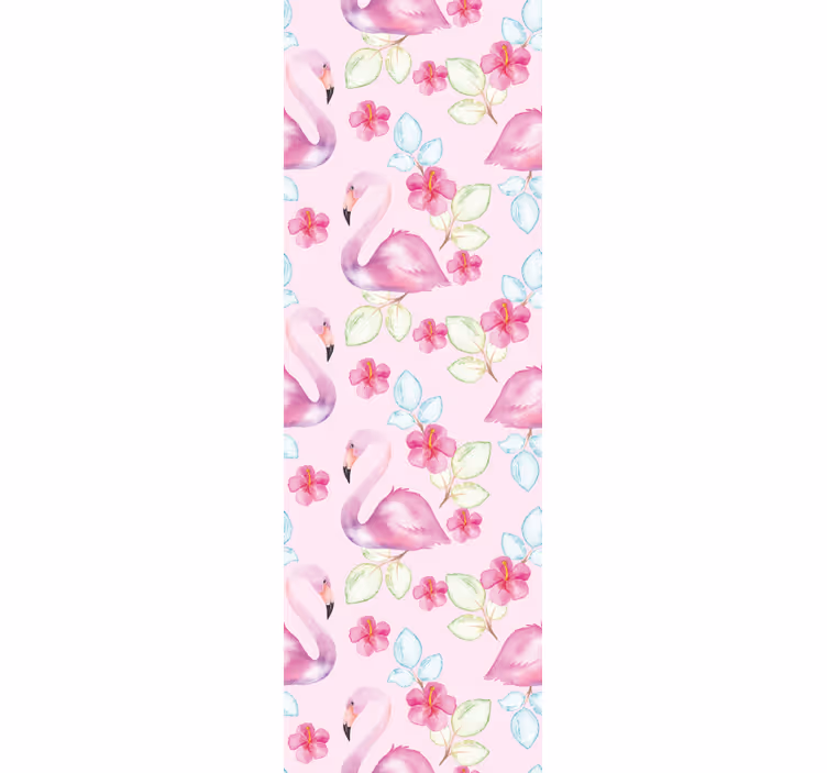 Floral Flamingos animal wallpaper - TenStickers