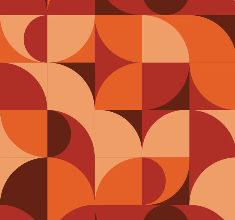 Retro Print Red Abstract Wallpaper - TenStickers