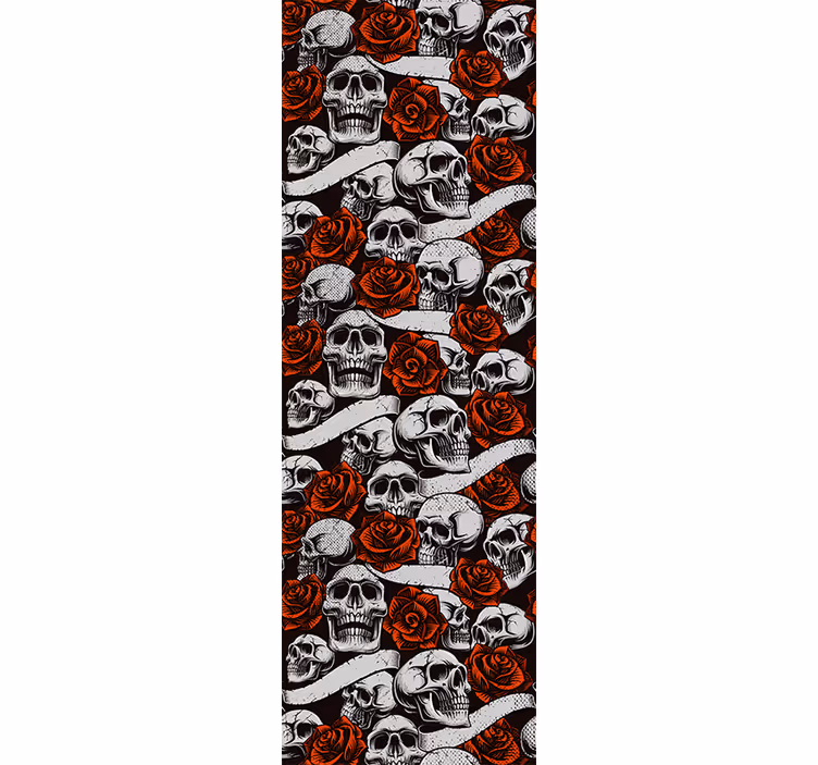 Flower wallpaper gothic skull florals design - TenStickers