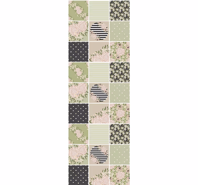 Floral ornament wallpaper floral patchwork design - TenStickers