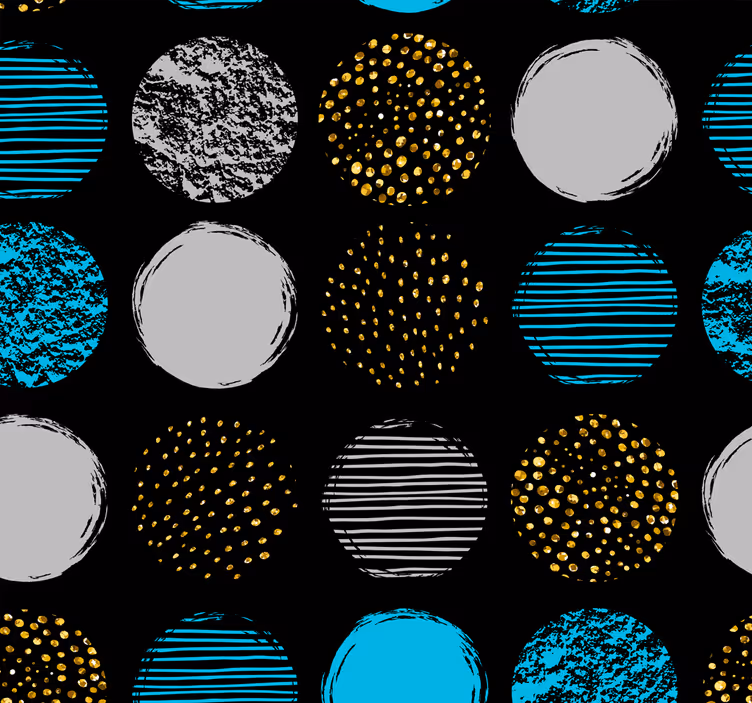 pattern on black background Spotty Wallpaper - TenStickers