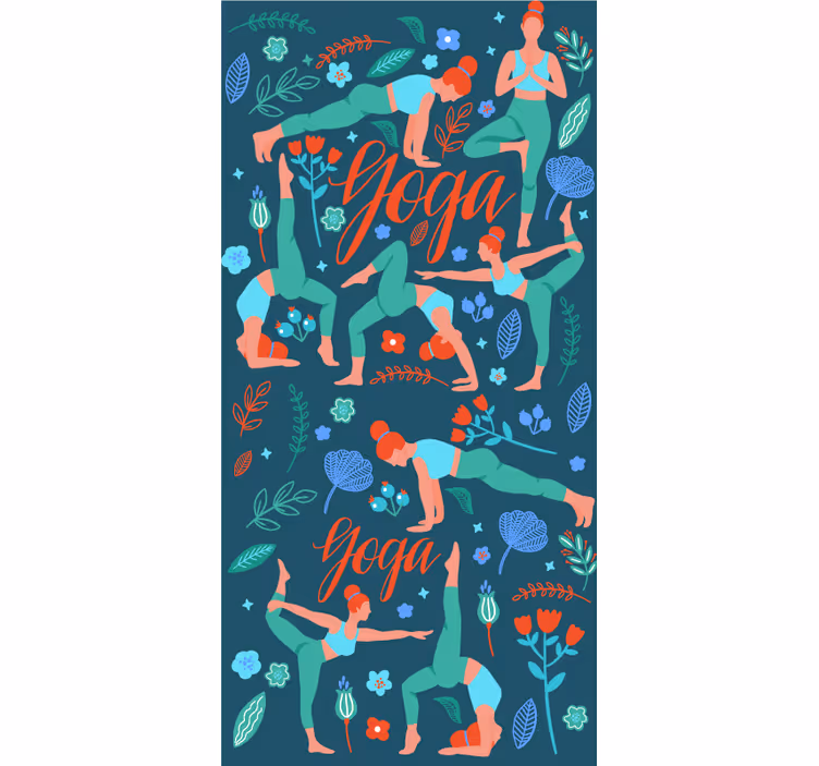 Woman doing Yoga teen bedroom wallpaper - TenStickers
