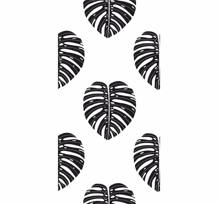 Monstera Leaf Pattern leaf wallpaper - TenStickers